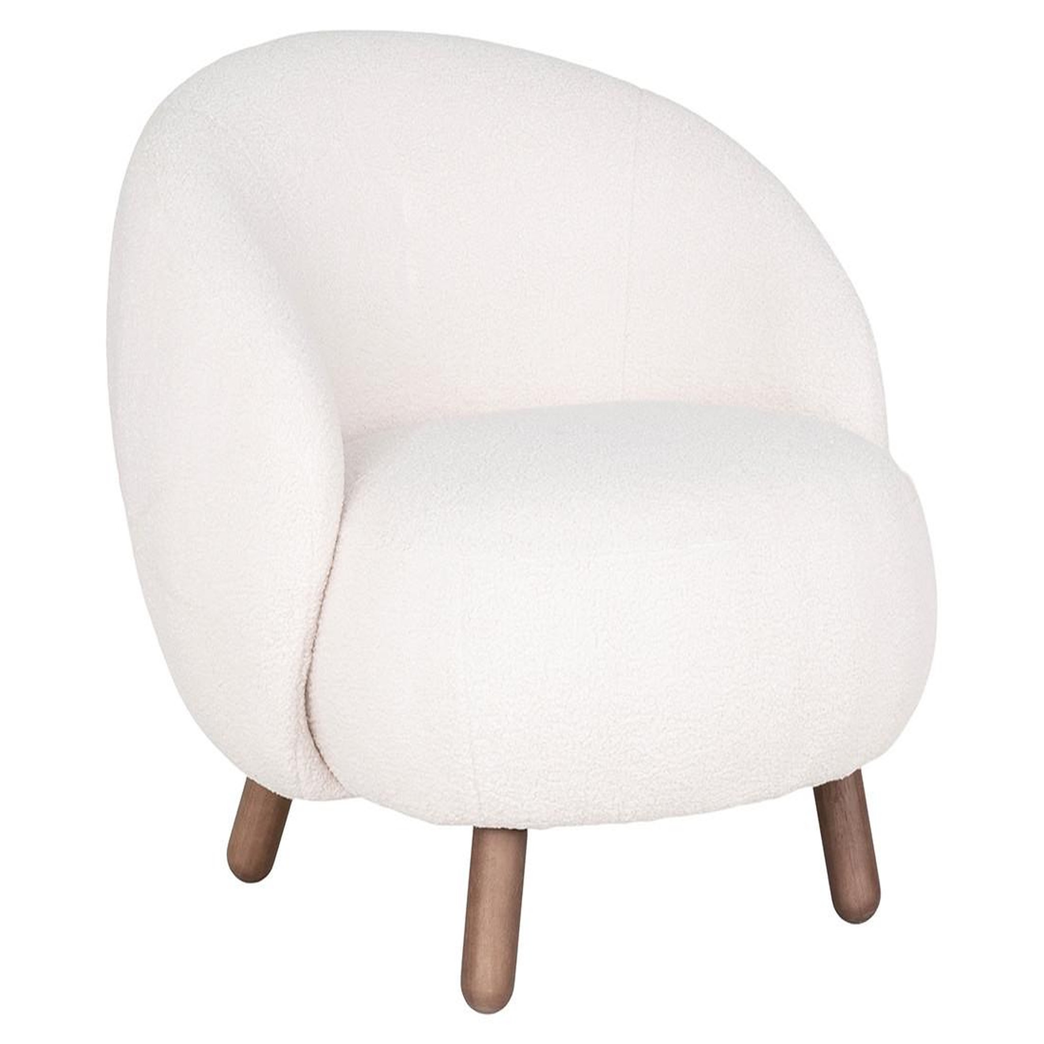 Voir la diapositive 2 : LISA DESIGN Nayeli - fauteuil avec pieds en bois d'hévéa - en tissu bouclette