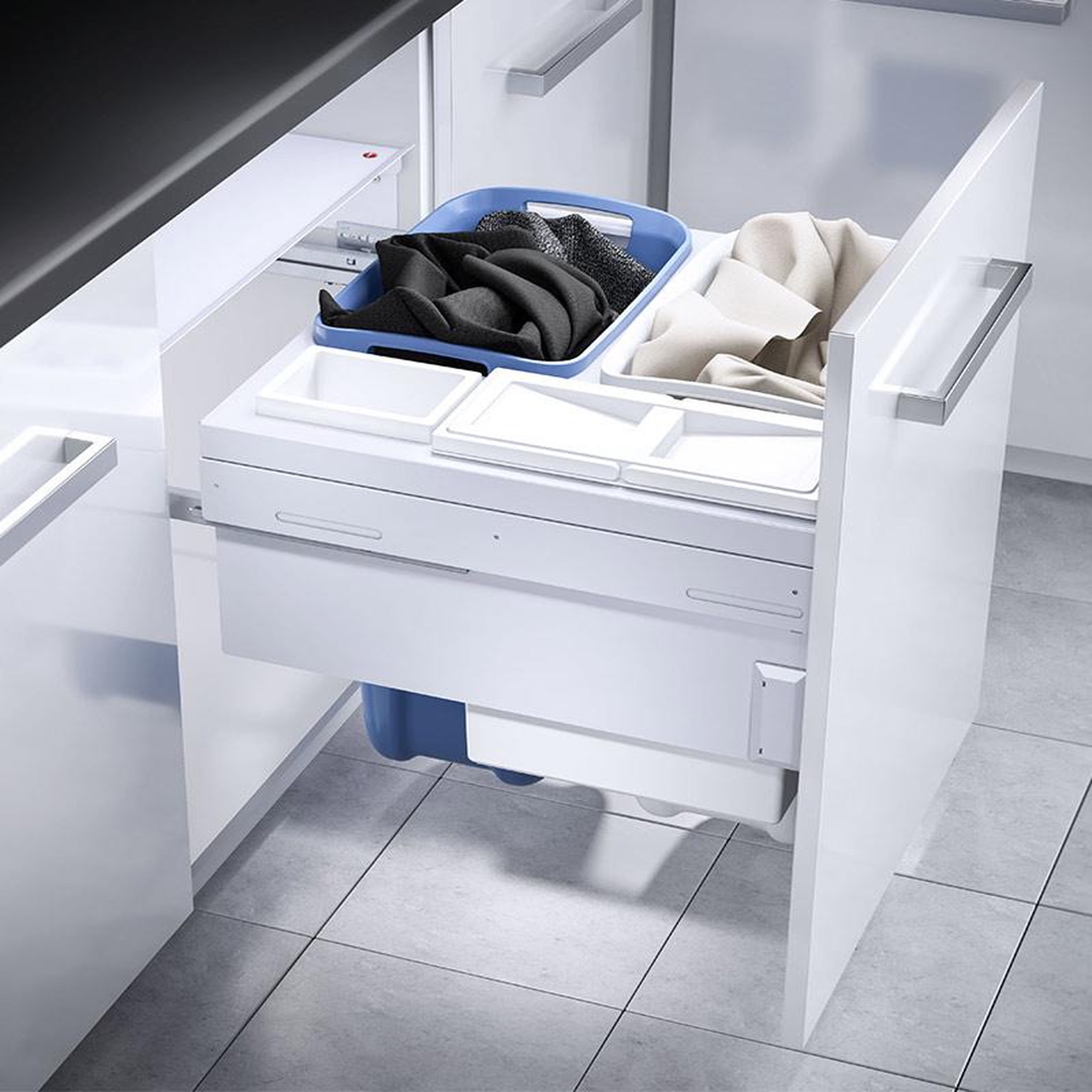 Voir la diapositive 3 : HAILO Double panier à linge encastrable 80l hailo laundry carrier 600