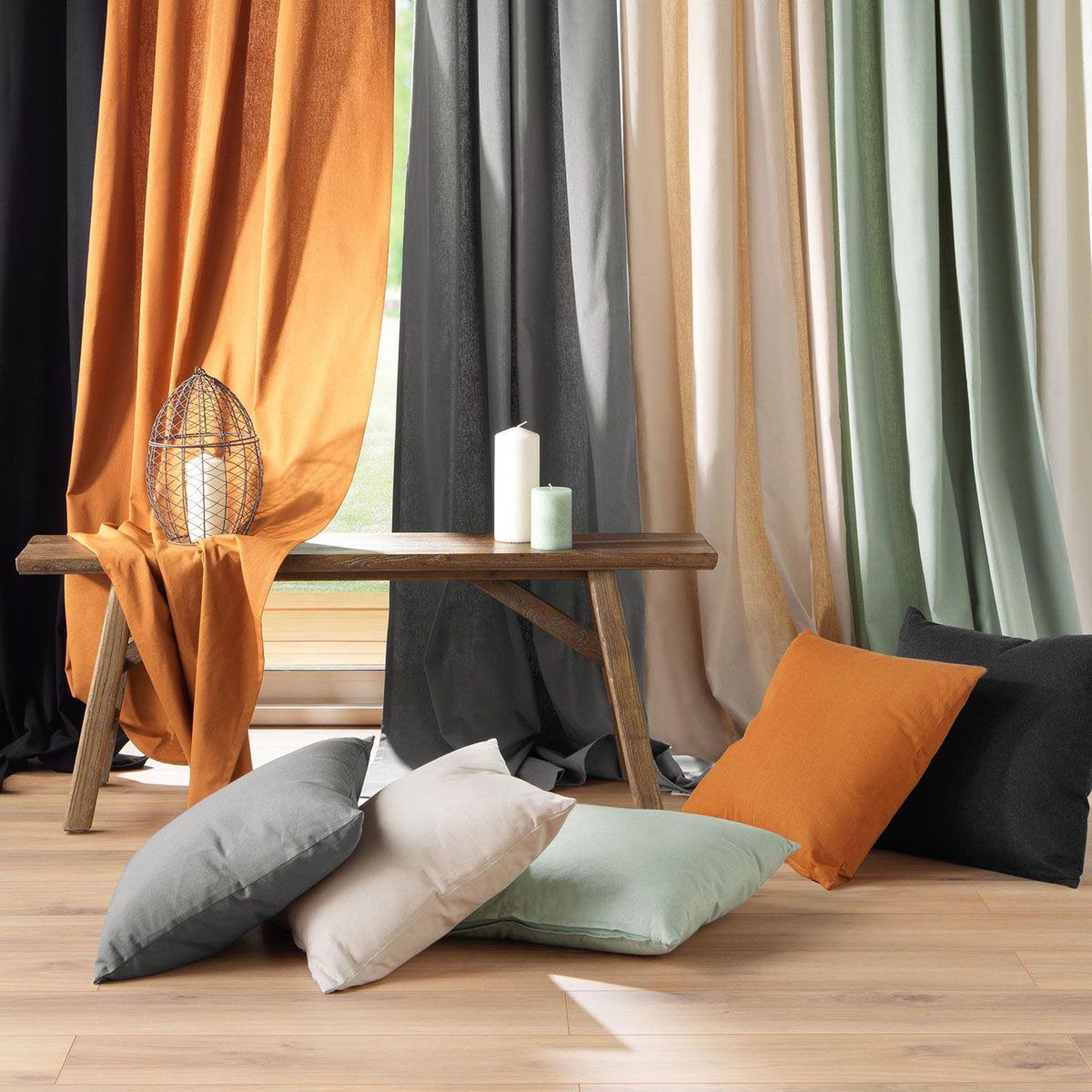 Voir la diapositive 3 : Douceur d'Intérieur Coussin déco  twily  45x45cm lin