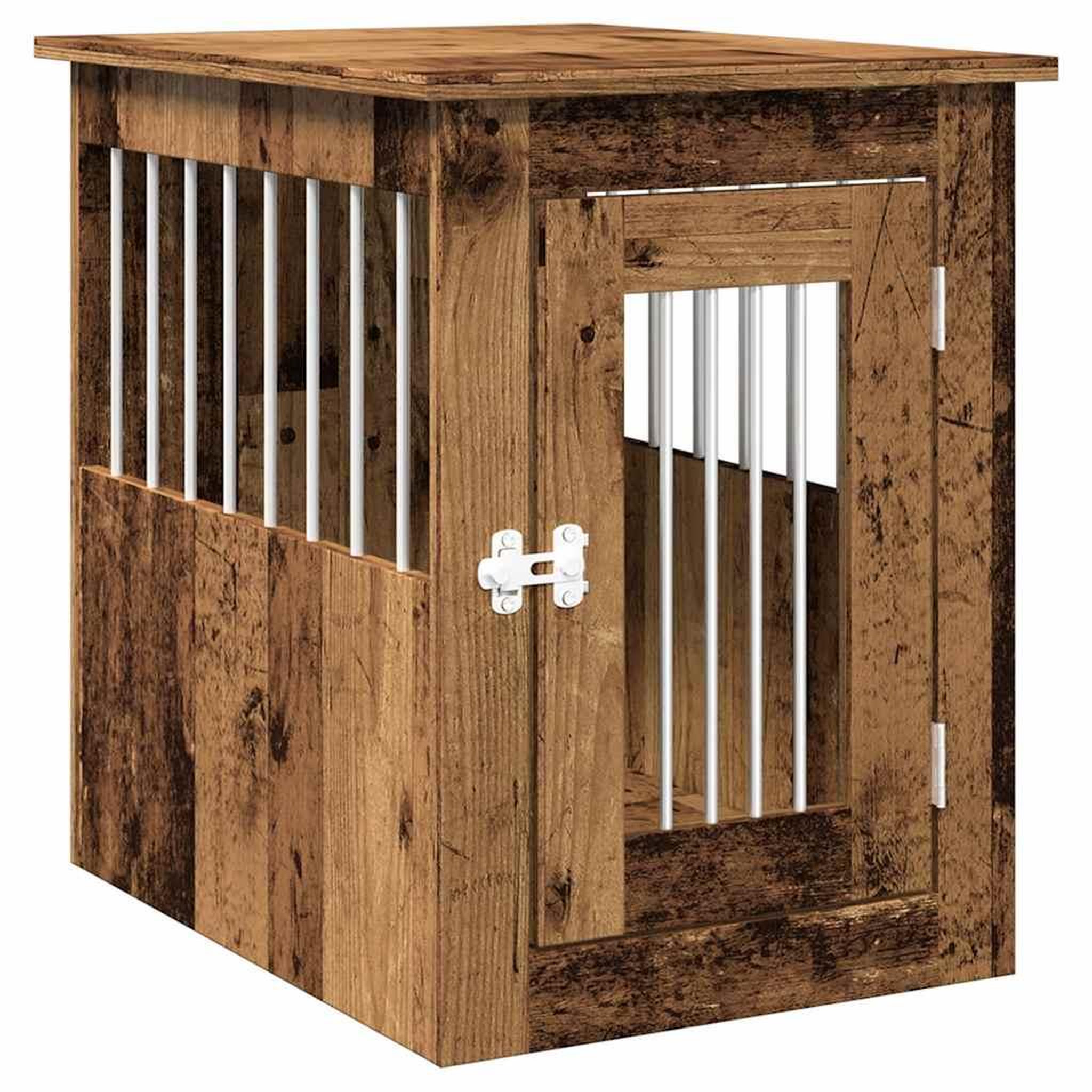 Voir la diapositive 2 : VIDAXL Meuble de cage chien vieux bois 45x62x59 cm bois d'ingenierie