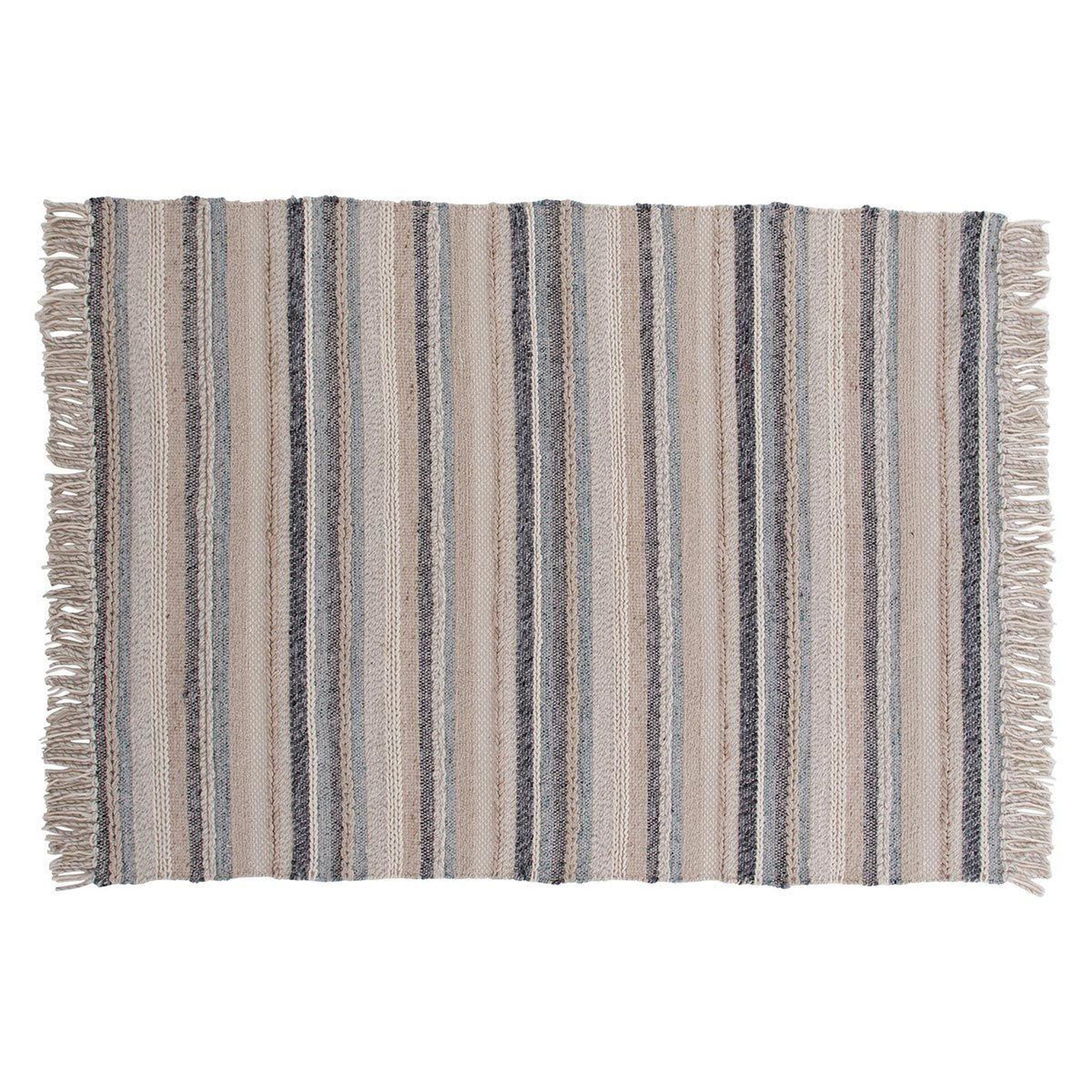 Paris Prix Tapis déco en laine  gudha  200x300cm beige & bleu