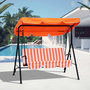 Voir la diapositive 2 : OUTSUNNY Balancelle de jardin 3 places toit inclinaison réglable coussins assise et dossier 1,72L x 1,1l x 1,52H m acier noir polyester orange