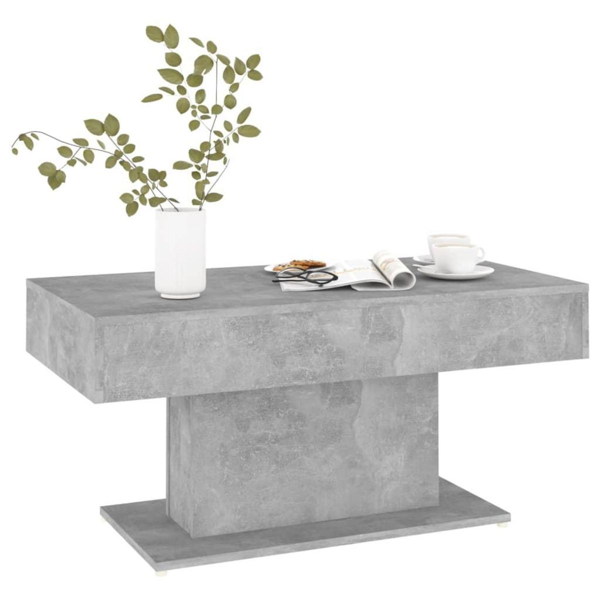 VIDAXL Table basse gris beton 96x50x45 cm bois d'ingenierie