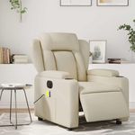 VIDAXL Fauteuil de massage inclinable electrique creme similicuir