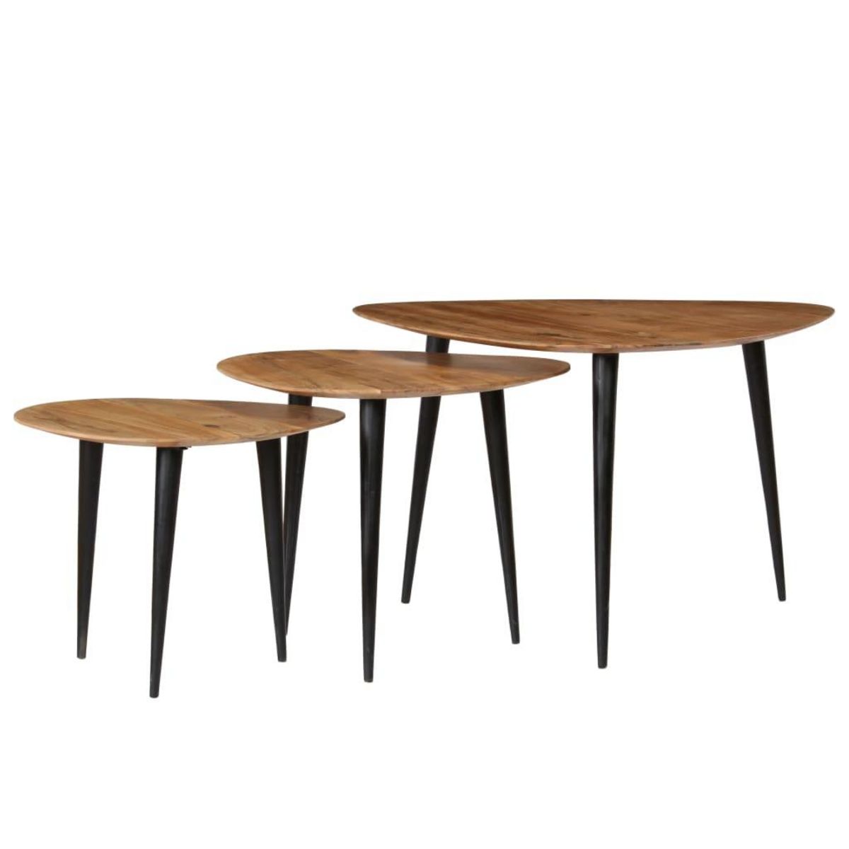 VIDAXL Tables basses 3 pcs Bois d'acacia massif