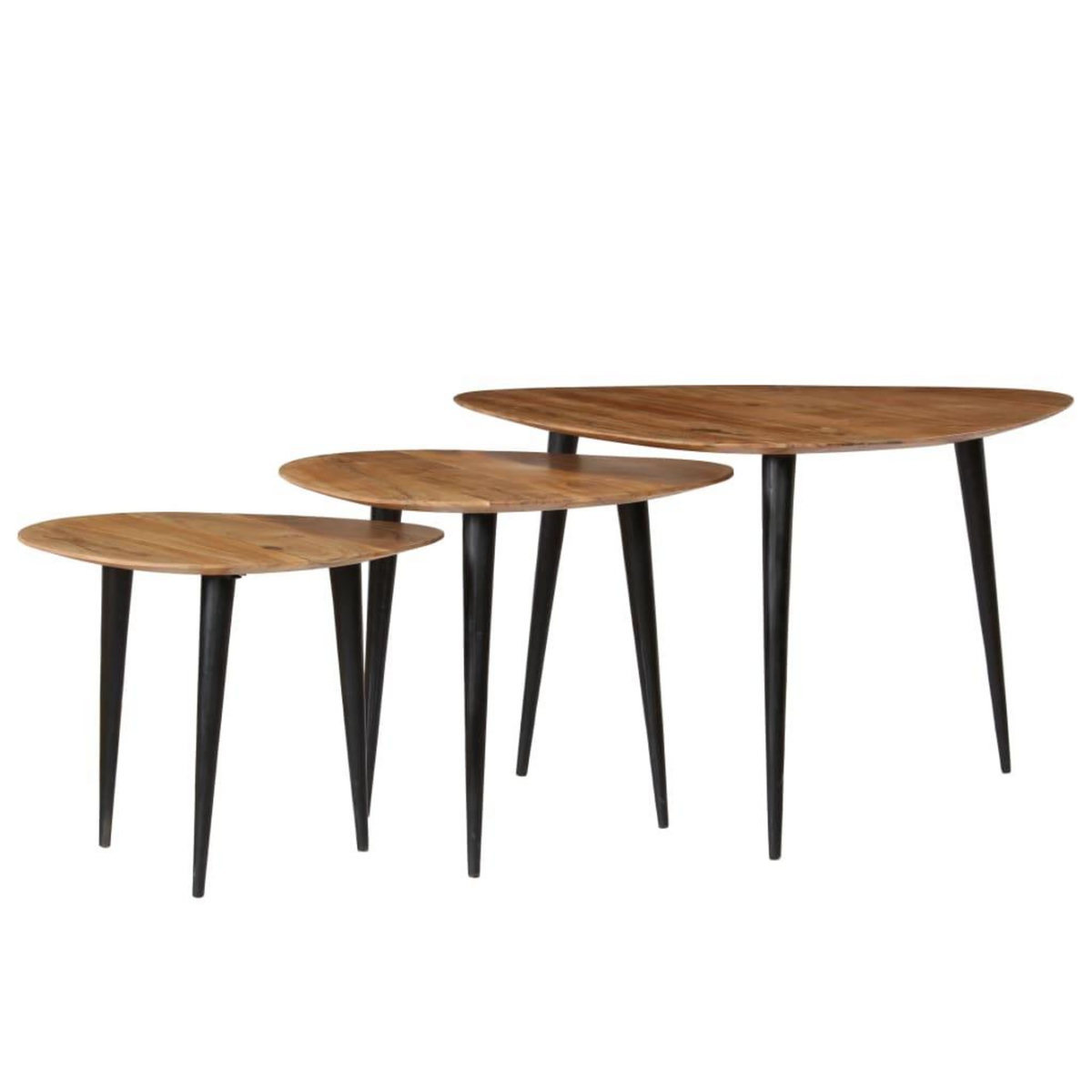 VIDAXL Tables basses 3 pcs Bois d'acacia massif