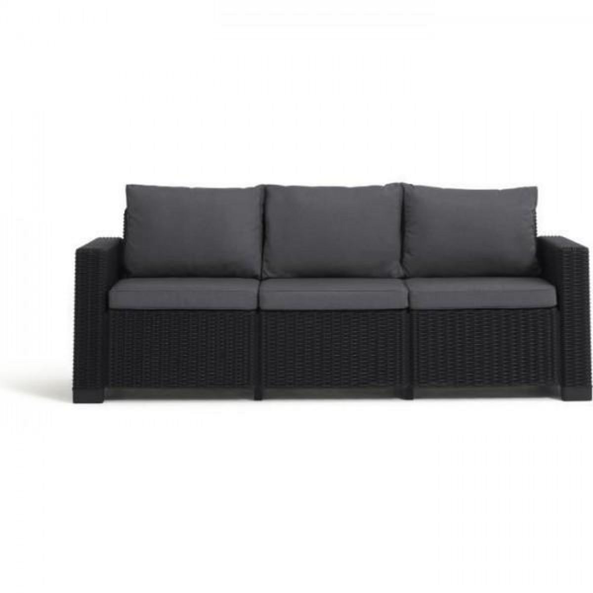 ALLIBERT by KETER Salon de jardin - en résine imitation rotin tressé - Allibert by KETER - 5 personnes - Moorea - Gris graphite