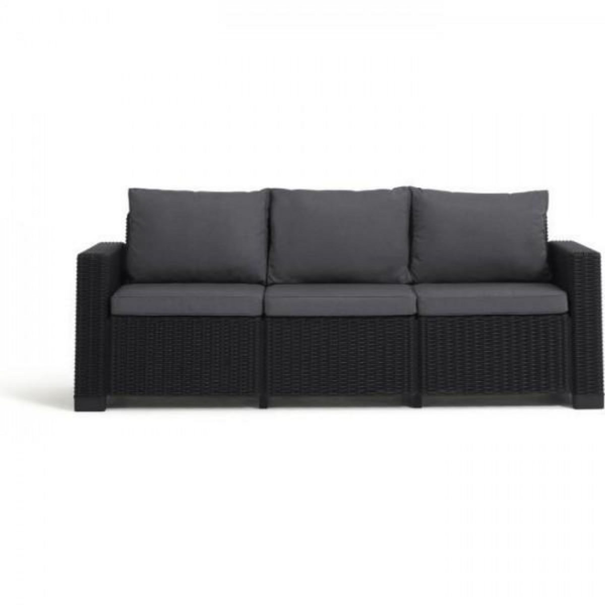 ALLIBERT by KETER Salon de jardin - en résine imitation rotin tressé - Allibert by KETER - 5 personnes - Moorea - Gris graphite