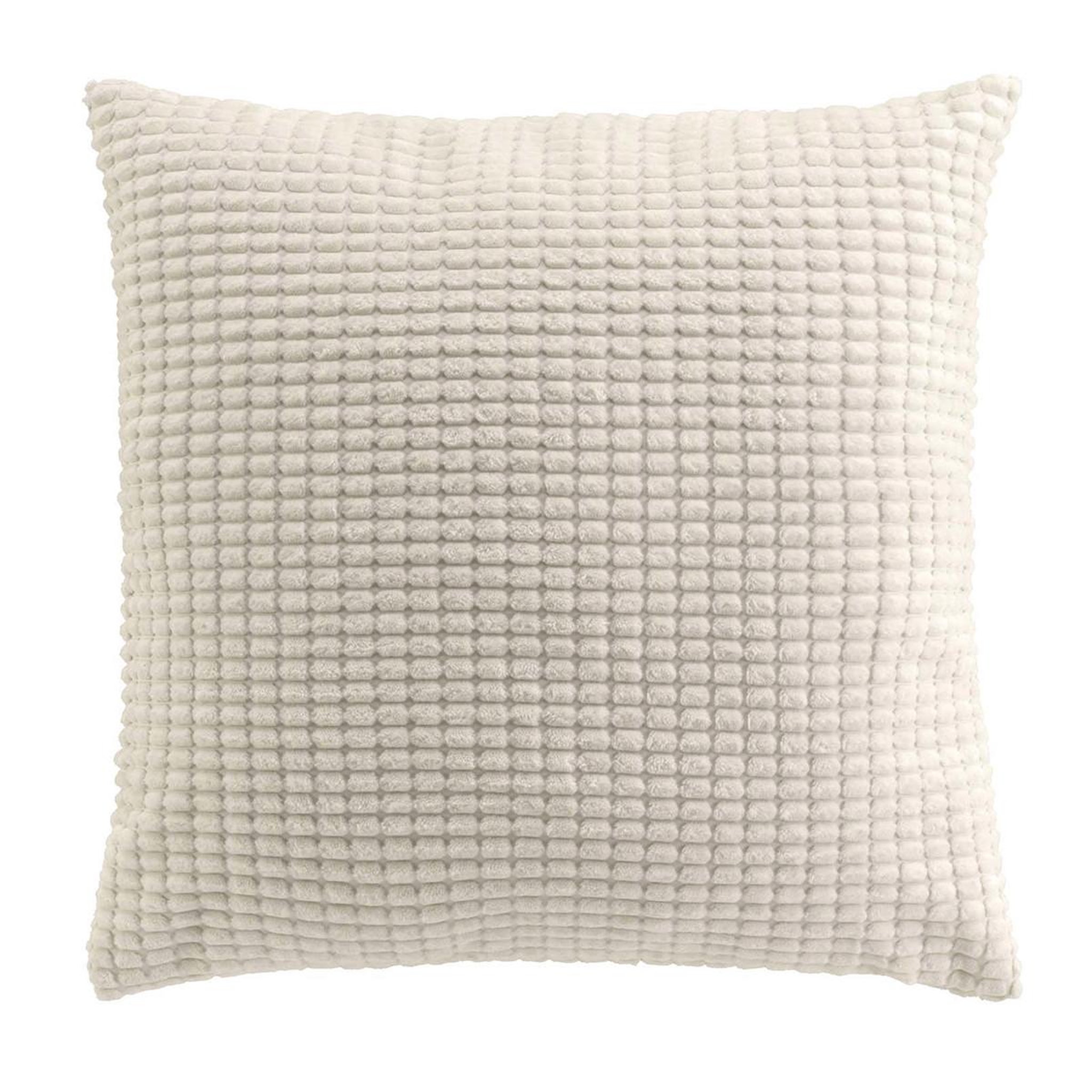Douceur d'Intérieur Coussin déco en velours relief  swing  45x45cm naturel
