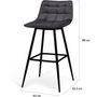 Voir la diapositive 6 : Lot de 2 tabourets chaises de bar assise velour pieds métal SIA