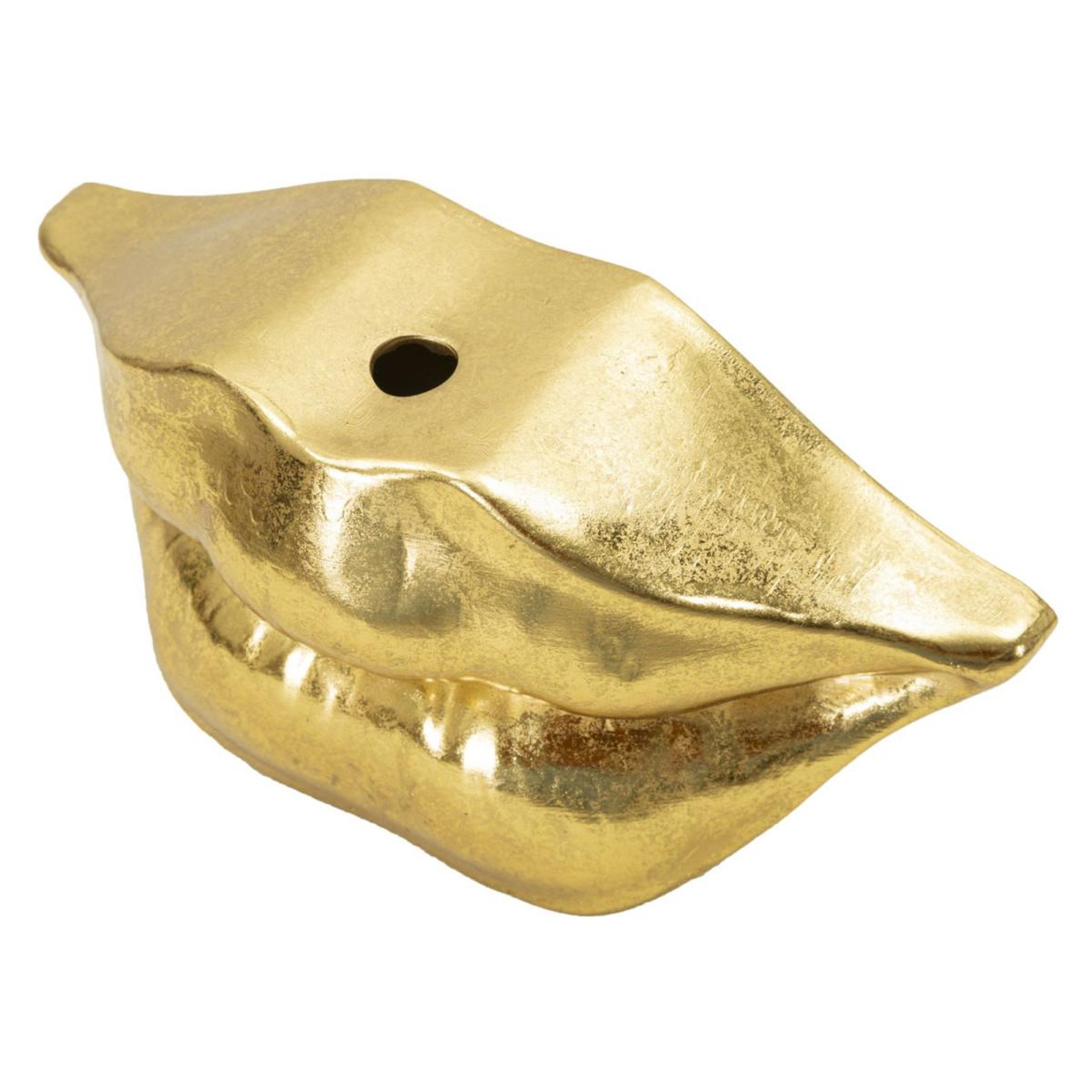 Voir la diapositive 3 : Paris Prix Vase déco en résine  bouche  23cm or