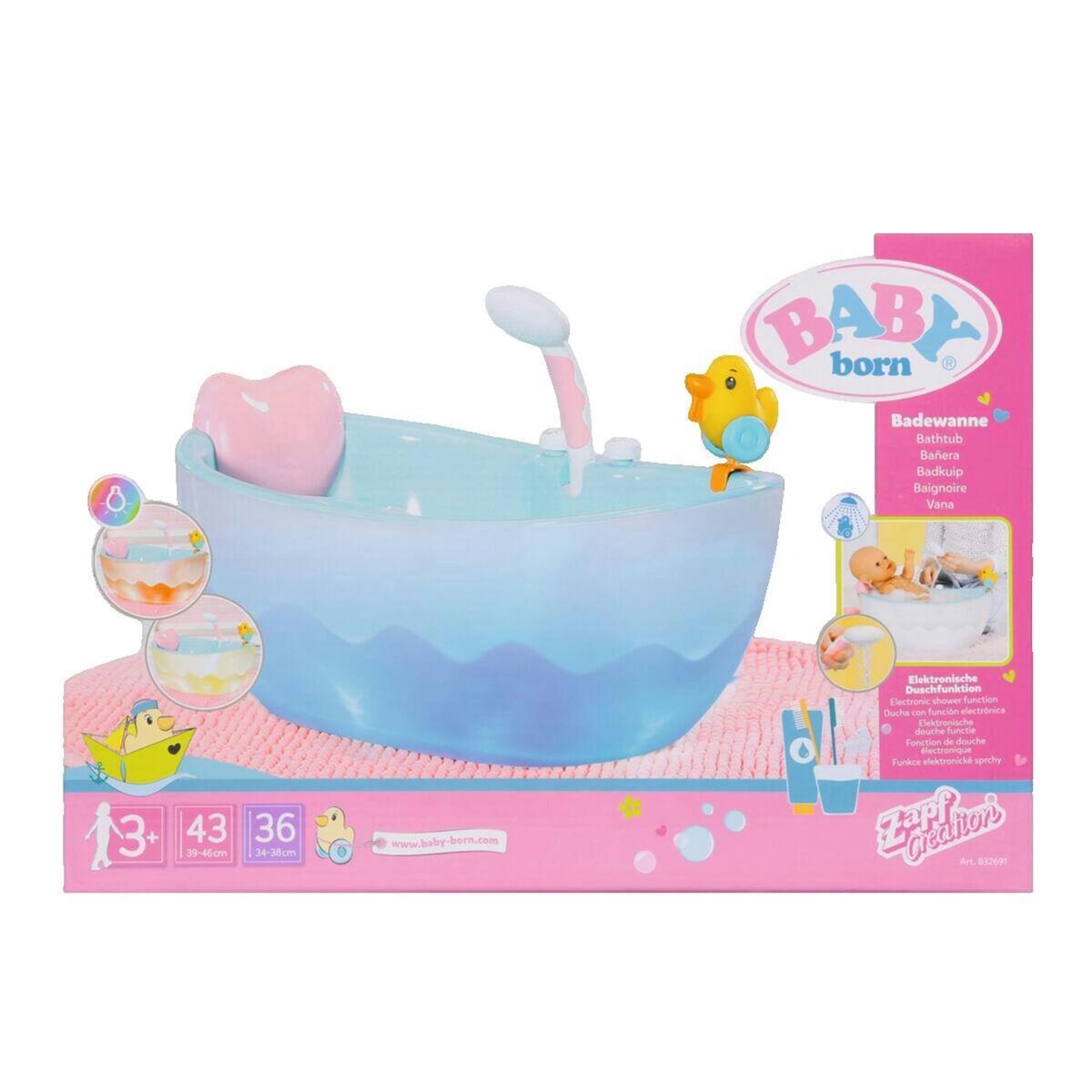 Zapf Creation Baignoire zapf BABY born avec douche électronique