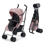 KINDERKRAFT Poussette canne compacte dossier repose reglable. Coloris disponibles : Rose, Gris