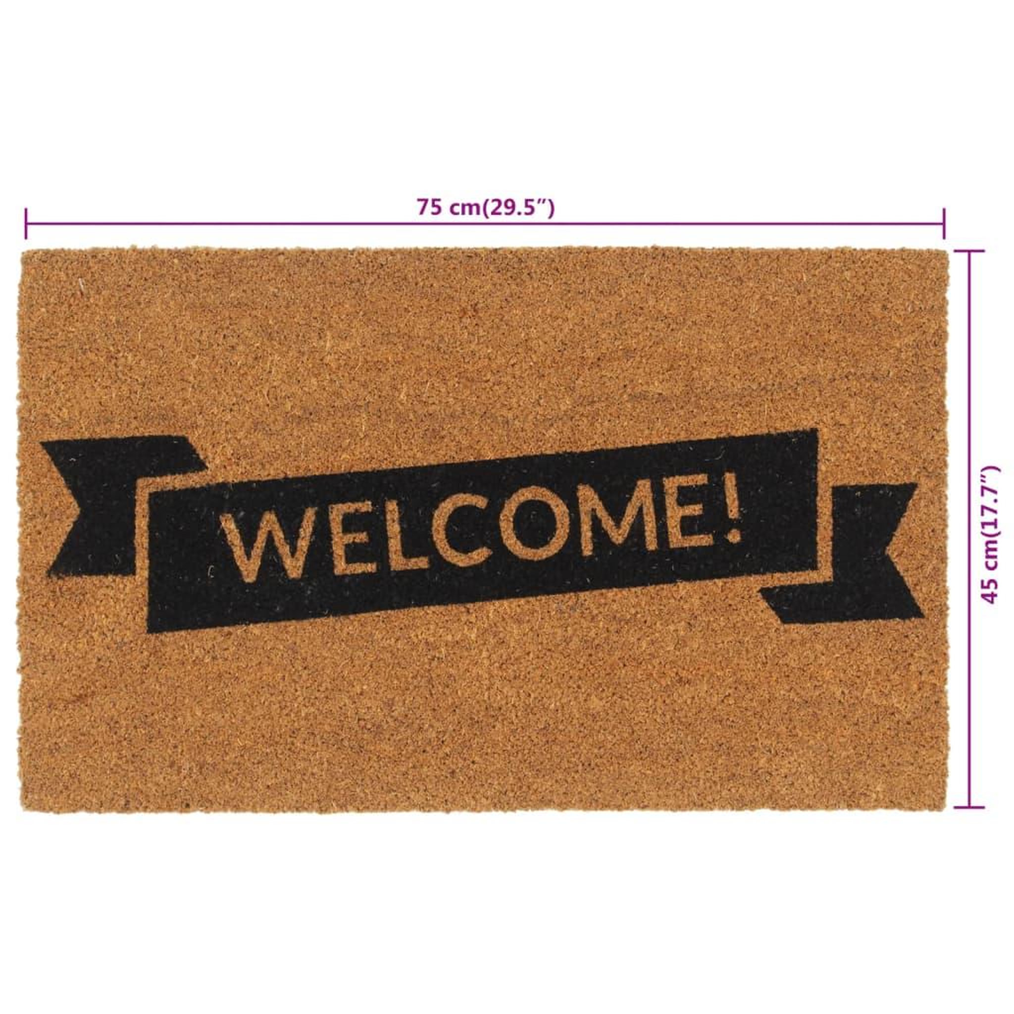 Voir la diapositive 6 : VIDAXL Tapis de porte naturel 45x75 cm fibre de coco touffete
