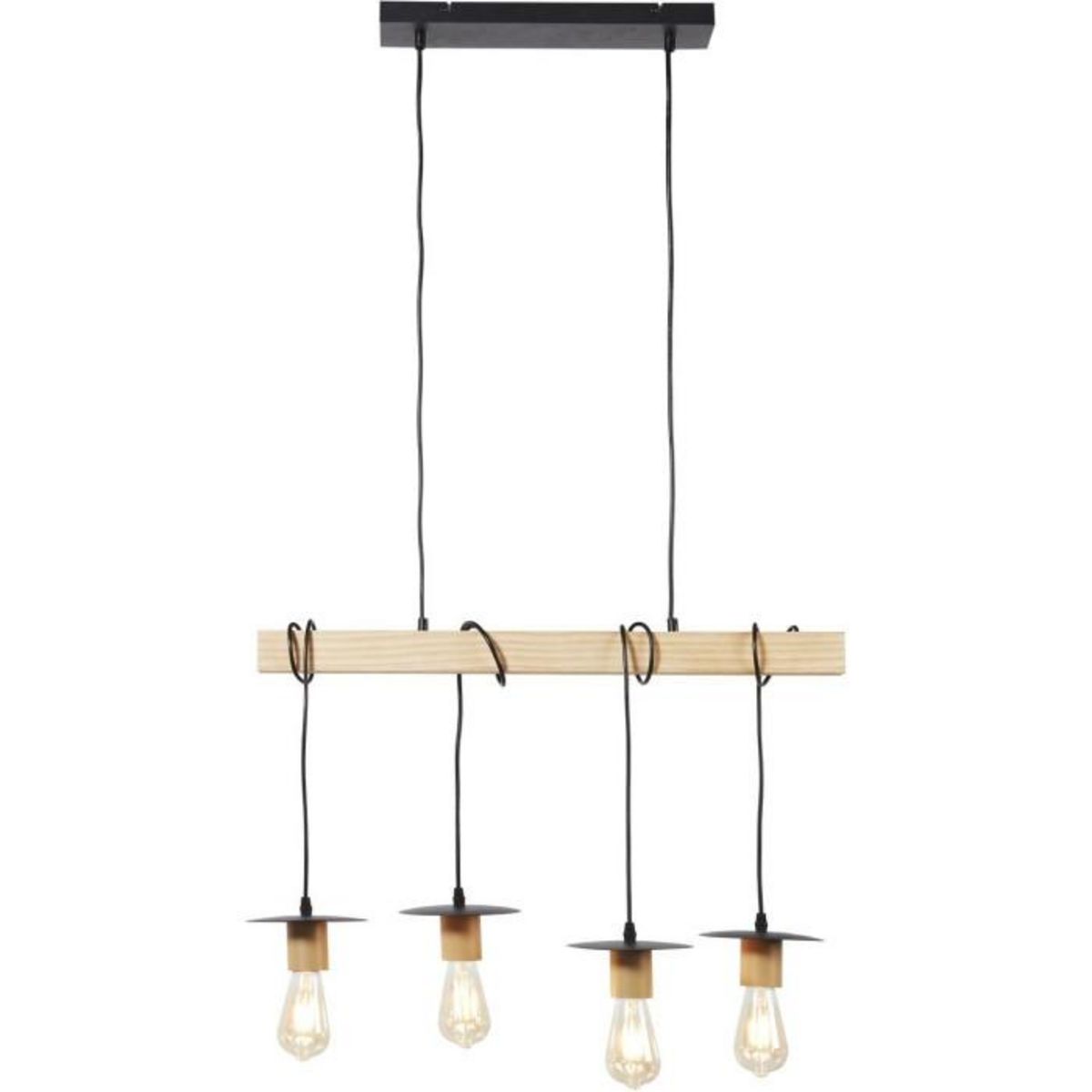 Paris Prix Lampe Suspension 4 Têtes  Florala  71cm Marron