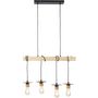 Voir la diapositive 2 : Paris Prix Lampe Suspension 4 Têtes  Florala  71cm Marron