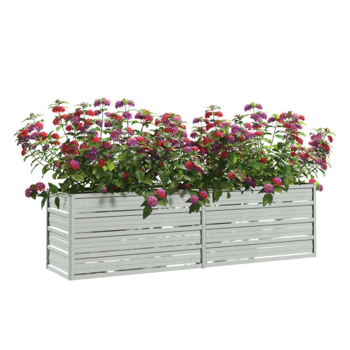 VIDAXL Lit sureleve de jardin 160x40x45 cm Acier galvanise Argente