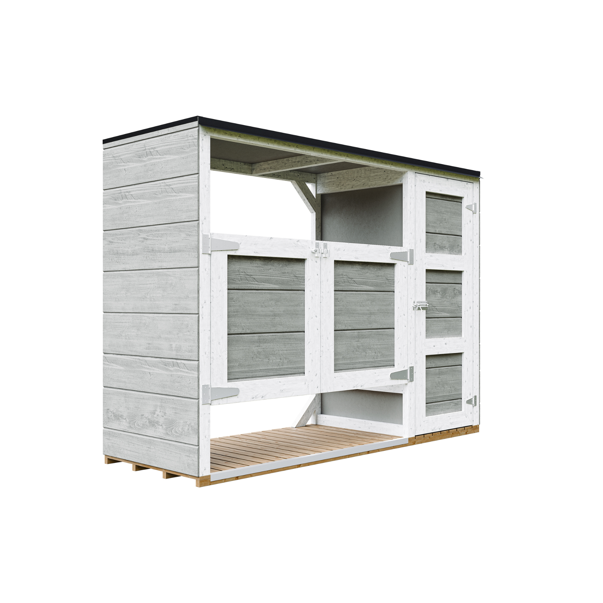 Voir la diapositive 2 : TIMBELA Abri de jardin pour poubelles, Cache poubelle extérieur 2x240L M981A