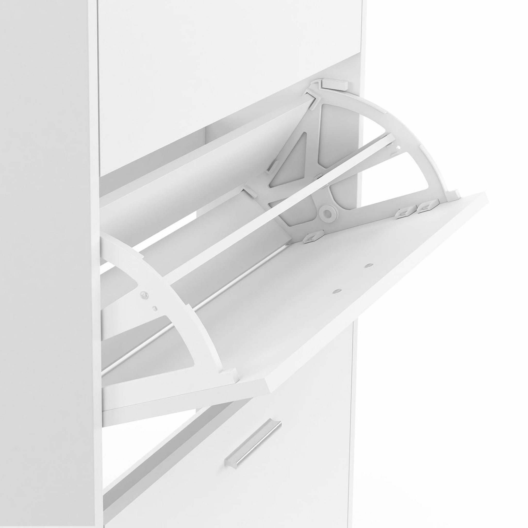 Voir la diapositive 6 : ID MARKET Meuble à chaussures 18 paires klark 3 portes blanc