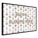 Paris Prix Affiche Murale Encadrée  Animals Wish a Nice Day. Coloris disponibles : Jaune, Noir