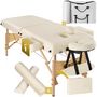 Voir la diapositive 1 : tectake Table de massage portable pliante 2 zones largeur 59 cm et rembourrage 7,5 cm beige
