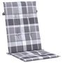 Voir la diapositive 5 : VIDAXL Coussins de chaise jardin a dossier haut lot de 4 carreaux gris