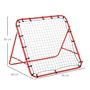 Voir la diapositive 3 : HOMCOM Filet de rebond pliable inclinaison réglable - piquets d'ancrage inclus - filet PE noir métal époxy rouge