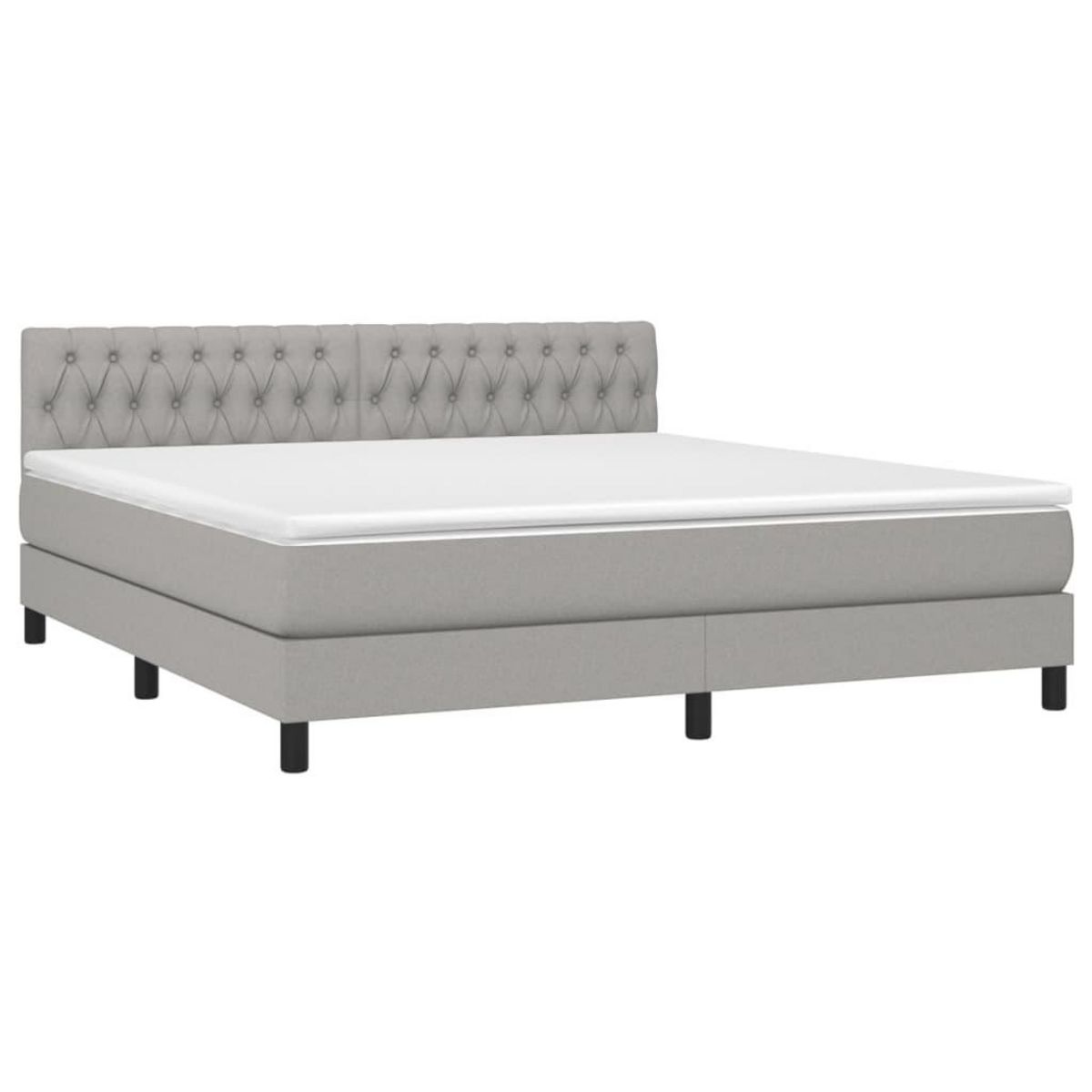 VIDAXL Sommier a lattes de lit et matelas et LED Gris clair 180x200 cm