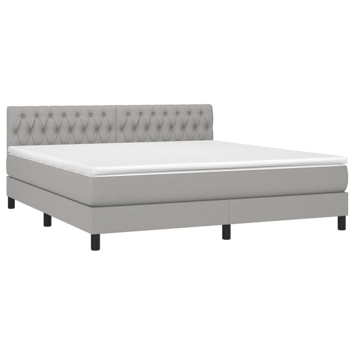 VIDAXL Sommier a lattes de lit et matelas et LED Gris clair 180x200 cm