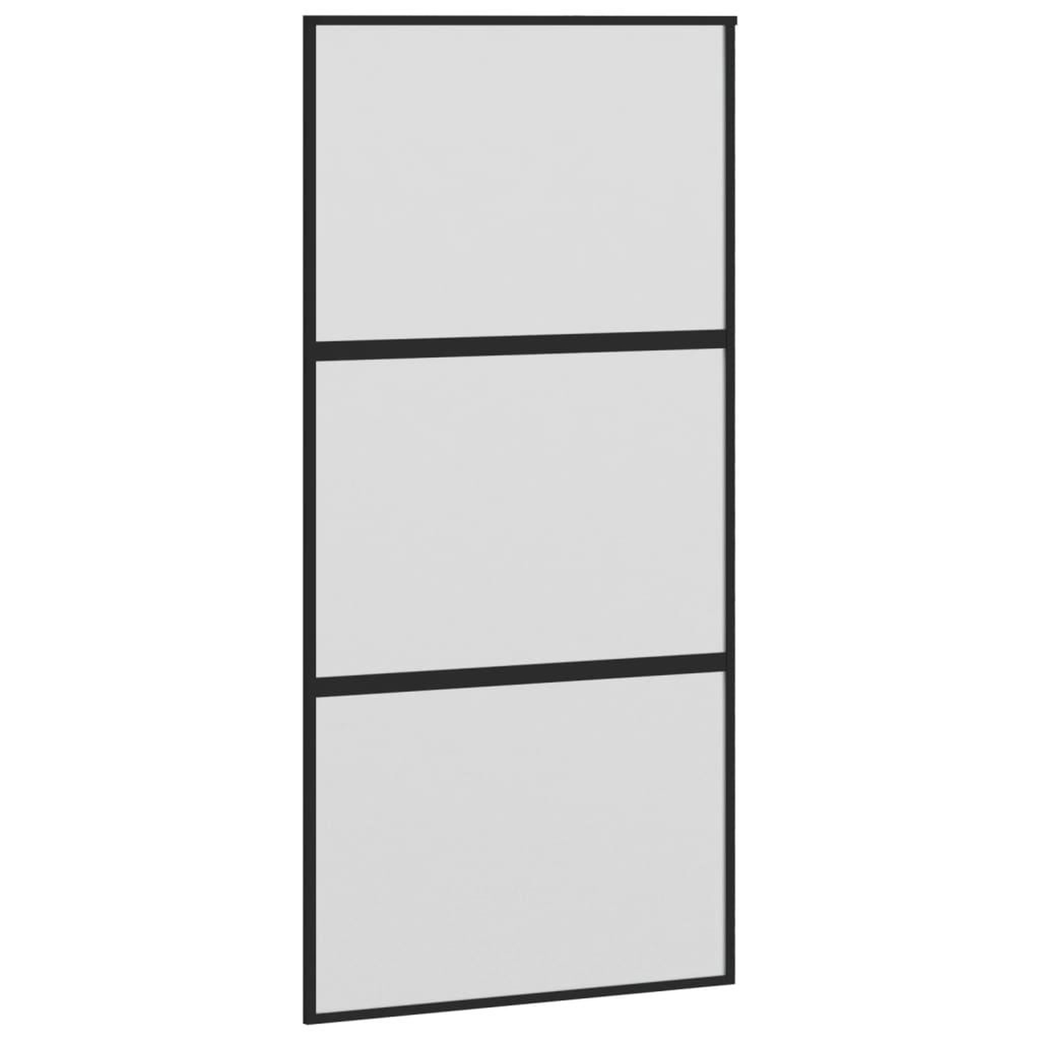 Voir la diapositive 2 : VIDAXL Porte coulissante noir 102,5x205 cm verre trempe aluminium