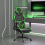 Voir la diapositive 1 : VIDAXL Chaise de jeu avec repose-pied Noir et vert Similicuir