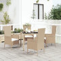 Voir la diapositive 1 : VIDAXL Ensemble a manger de jardin avec coussins 5pcs Beige poly rotin