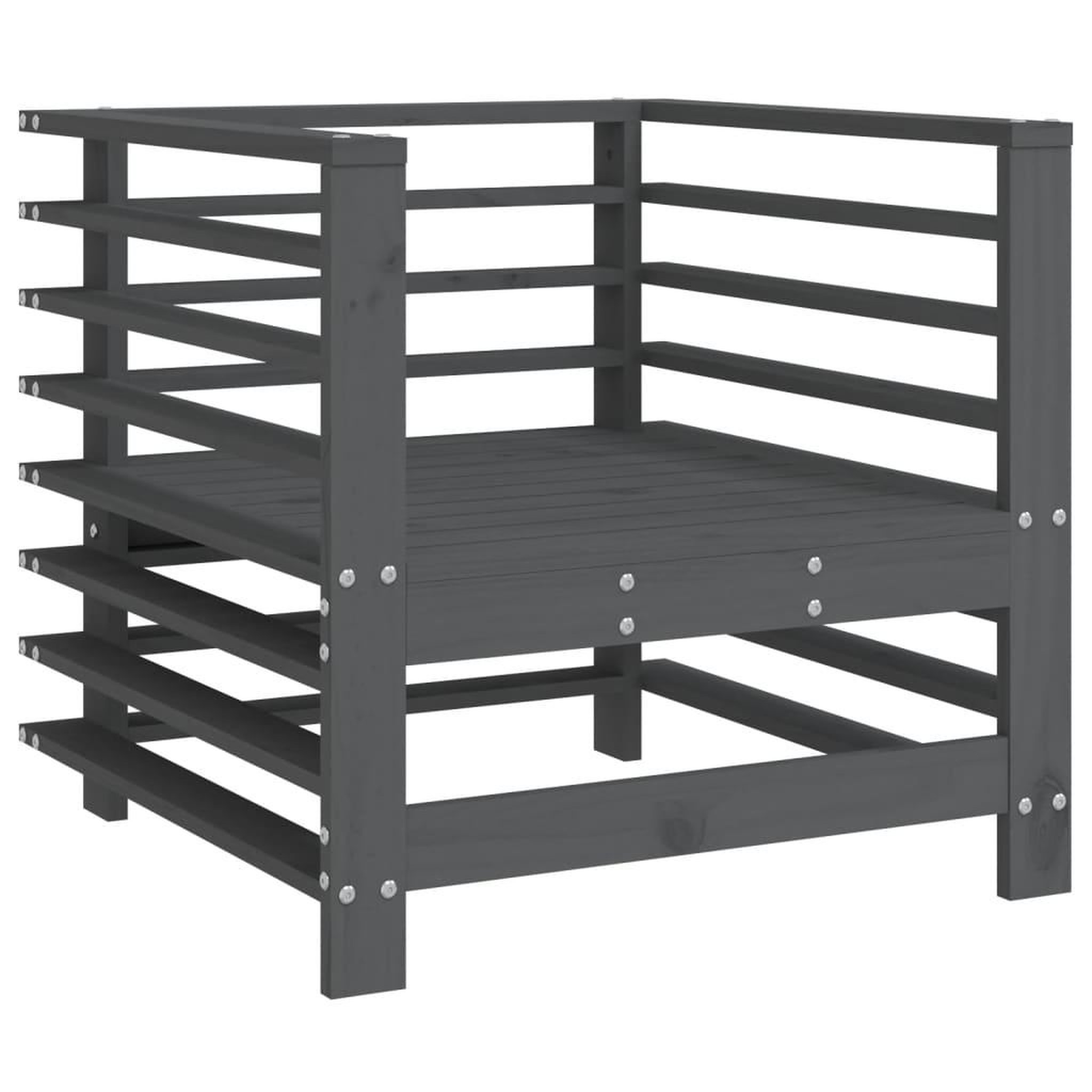Voir la diapositive 3 : VIDAXL Chaises de jardin lot de 2 gris bois massif de pin