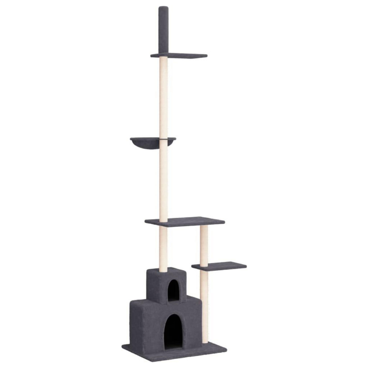 VIDAXL Arbre a chat du sol au plafond Gris fonce 250,5-276,5 cm