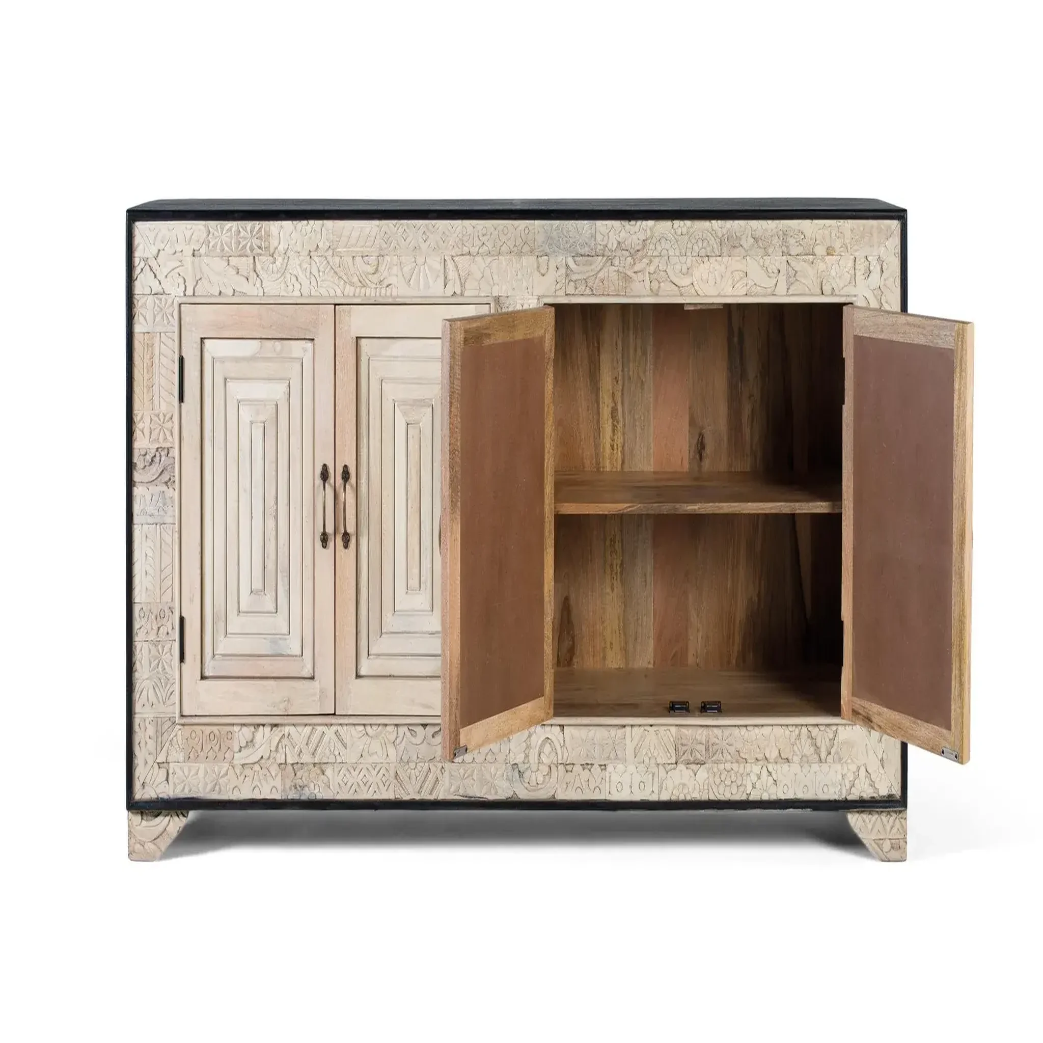 Voir la diapositive 3 : GINER Y COLOMER SL Buffet en bois de manguier 195cm style ethnique sculpté