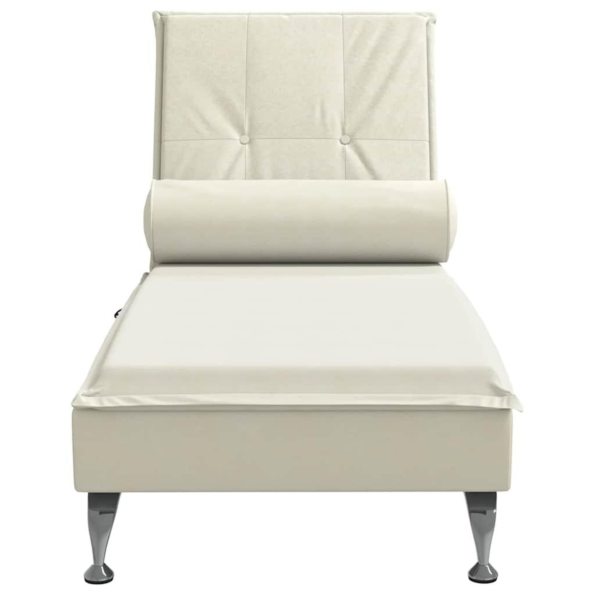 Voir la diapositive 4 : VIDAXL Chaise longue de massage avec traversin creme velours