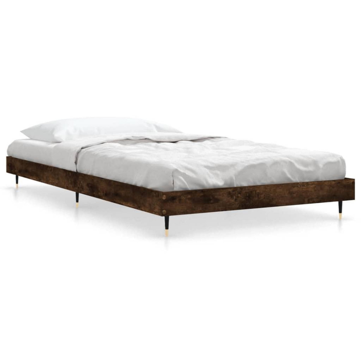 VIDAXL Cadre de lit sans matelas chene fume 90x190cm bois d'ingenierie