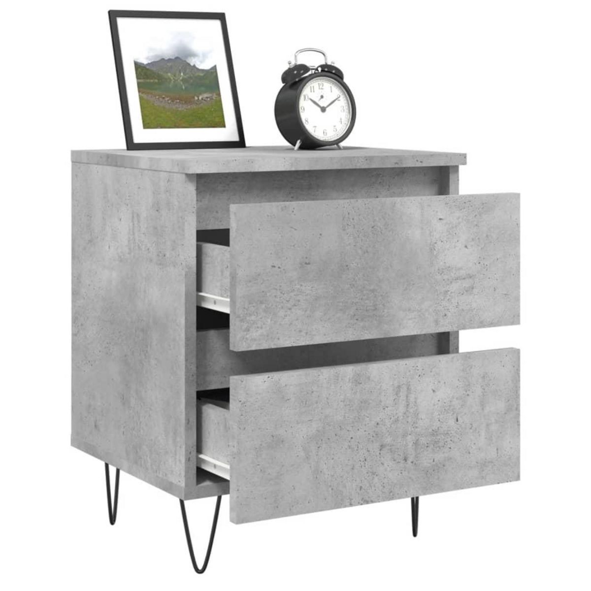 VIDAXL Table de chevet gris beton 40x35x50 cm bois d'ingenierie