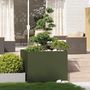 Voir la diapositive 3 : VIDAXL Jardiniere vert olive 100x100x80 cm acier