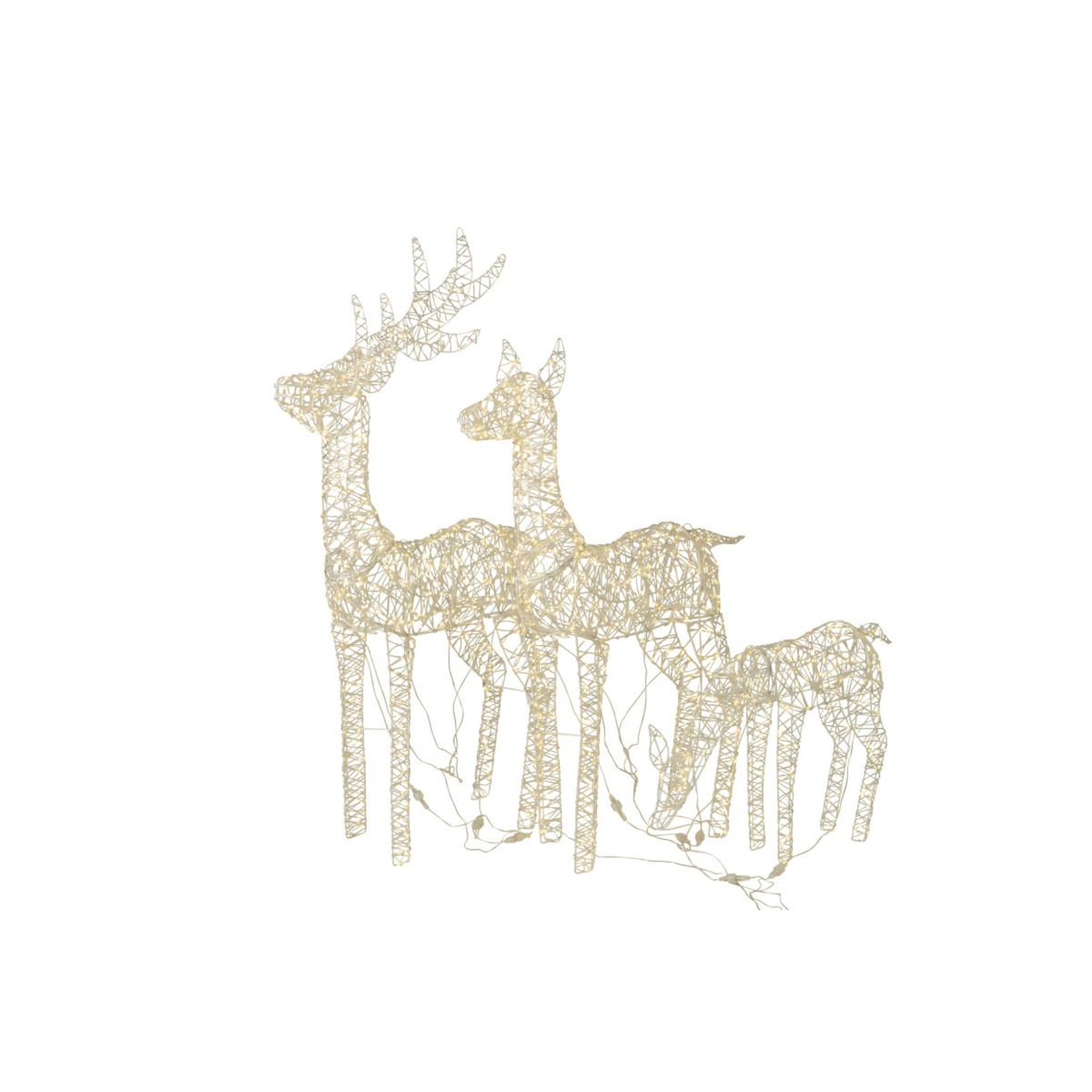 Voir la diapositive 3 : J-LINE Cerf à LED en Métal  Aubierge  110cm Blanc