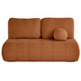 Voir la diapositive 1 : BEST MOBILIER Bowie - canapé 3 places convertible coffre + coussin rond inclus en tissu texturé