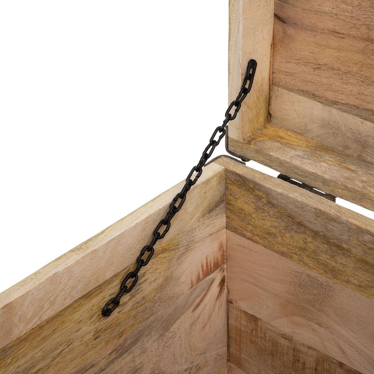 ATMOSPHERA Pouf de rangement rétro en bois Company - L. 45 x H. 49 cm - Marron