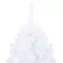 VIDAXL Arbre de Noël artificiel pre-eclaire et boules blanc 120 cm PVC