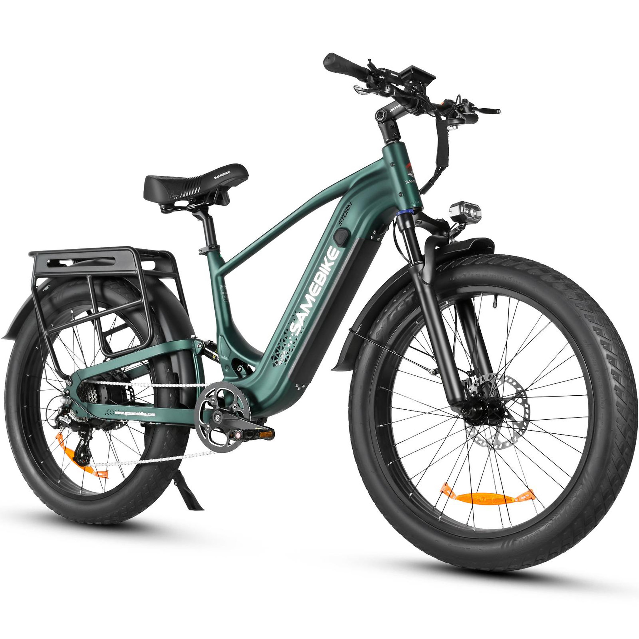 Voir la diapositive 3 : SAMEBIKE Vélo électrique à gros pneus à suspension complète SAMEBIKE STORM