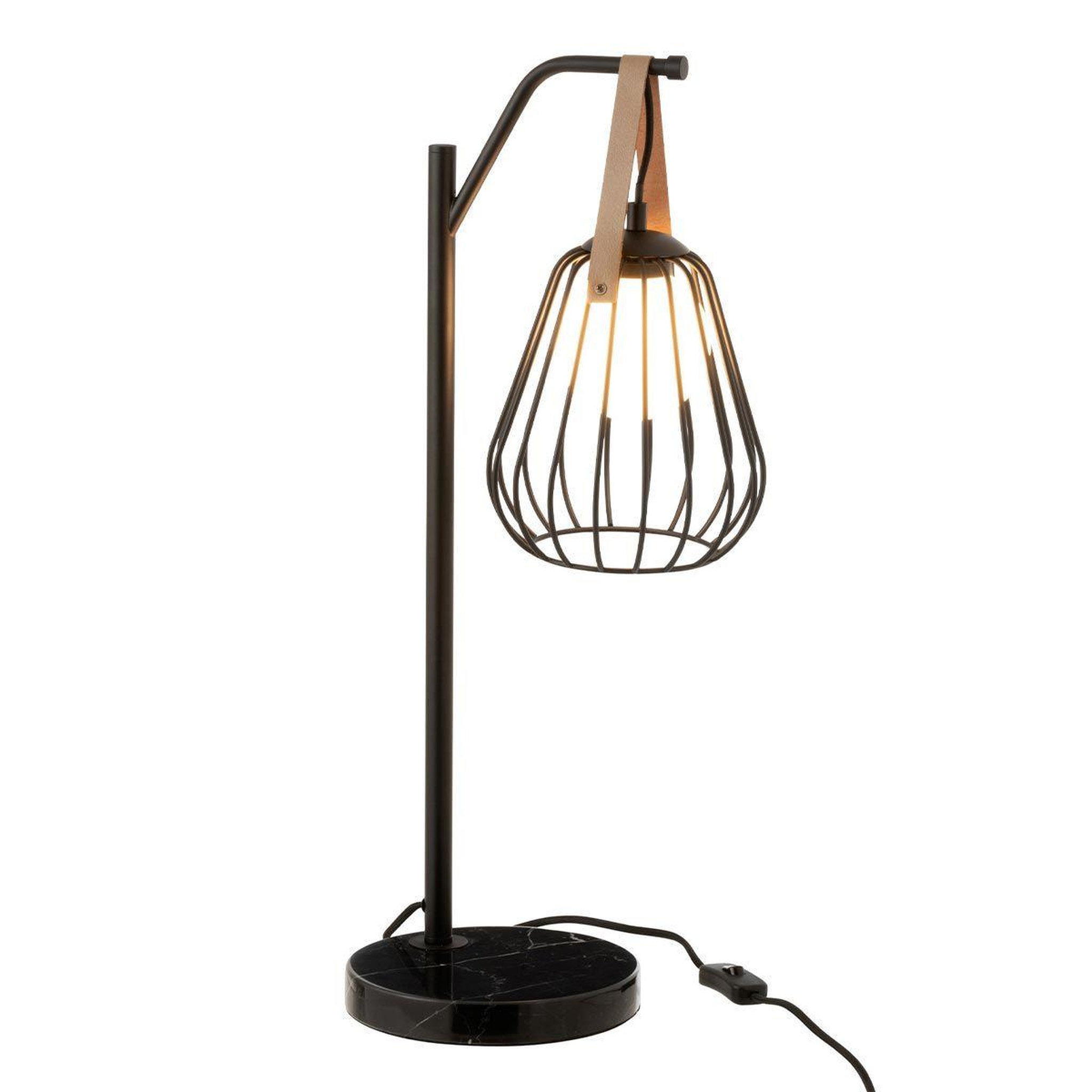 Voir la diapositive 2 : J-LINE Lampe à poser design  ignes  63cm noir