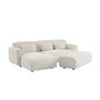Voir la diapositive 3 : SWEEEK Pouf. module pour canapé. repose-pieds pour canapé d'angle 2 places en bouclette blanche. L 123 x P 60 x H 41cm - Wallas