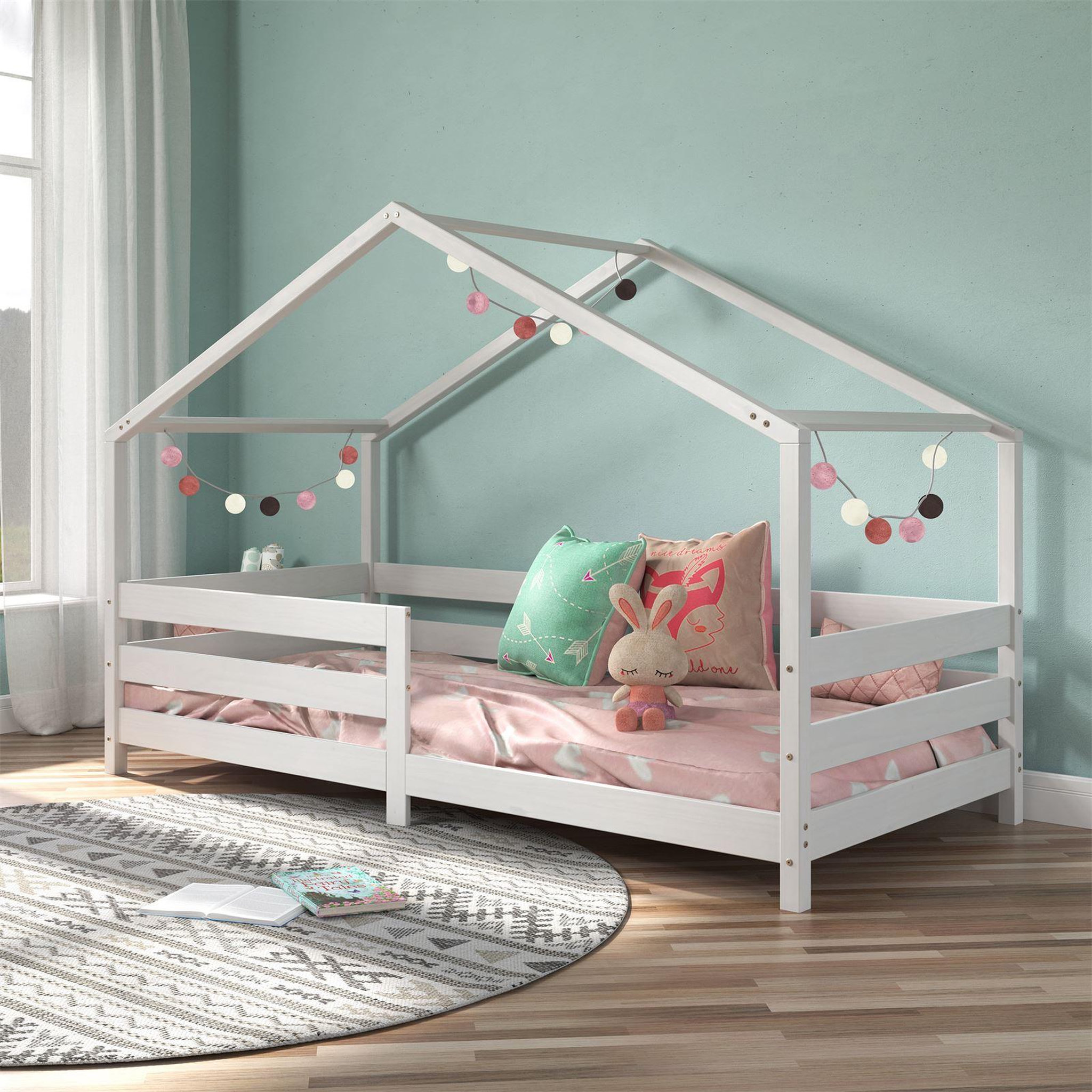 Voir la diapositive 2 : IDIMEX Lit cabane rena 90 x 200 cm, en pin massif