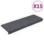 Voir la diapositive 2 : VIDAXL Tapis d'escalier 15 pcs 65x21x4 cm Gris et noir