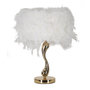 Voir la diapositive 1 : Paris Prix Lampe à Poser Imitation Plume  Cart  47cm Or & Blanc