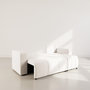 Voir la diapositive 2 : BEST MOBILIER Nicole - canapé d'angle réversible 4 places convertible avec coffre en tissu